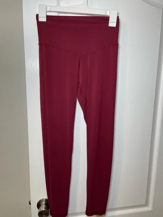 Aerie Chill Play Move Women’s High-Waist Burgundy Leggings Size Medium - Picture 7 of 11
